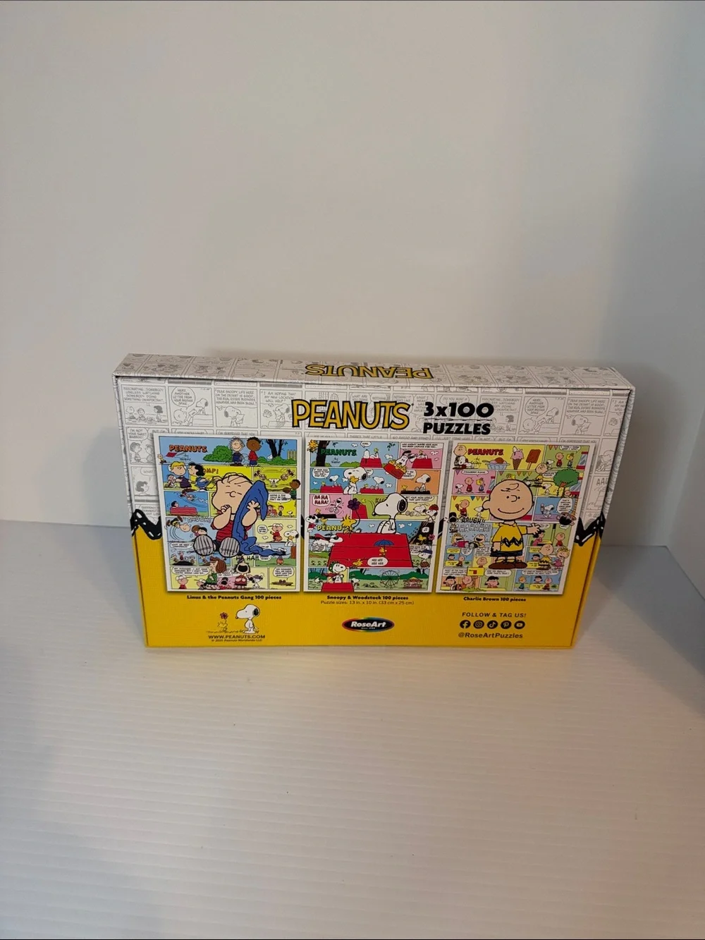 Peanuts 3 x 100 Pc Jigsaw Puzzles, Brand New-Sealed Box!